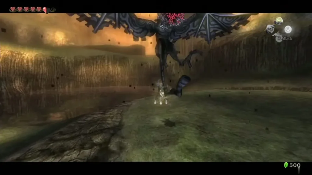 Wolf Link running beneath the Shadow Kargarok as it swoops overhead Wolf Link running beneath the Shadow Kargarok as it swoops overhead