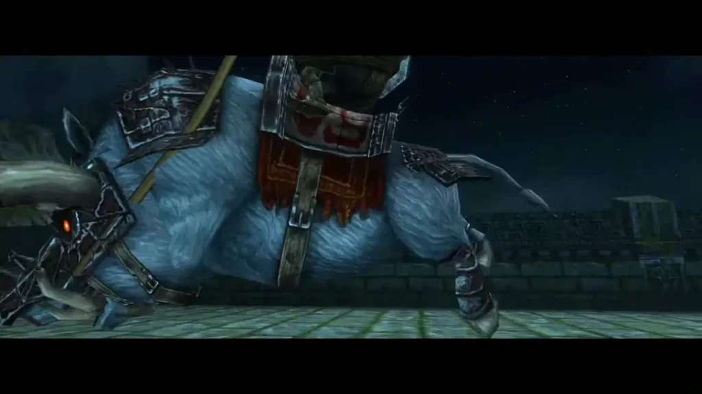 King Bulblin's horse collapsing on the bridge at night King Bulblin's horse collapsing on the bridge at night