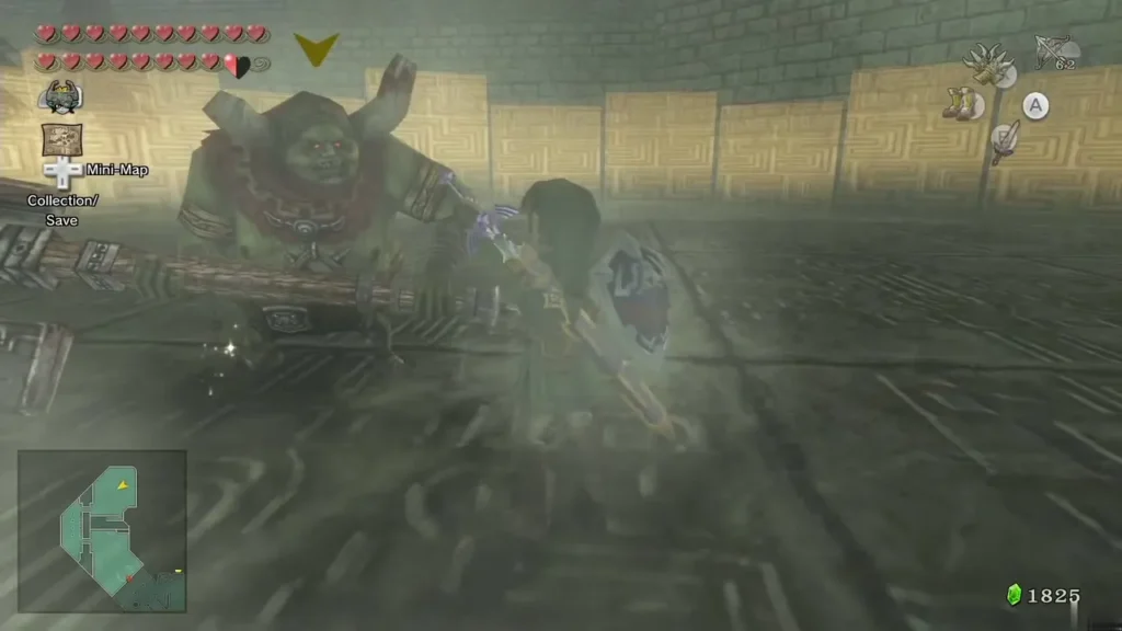 Link facing King Bulblin with sword drawn at Hyrule Castle Link facing King Bulblin with sword drawn at Hyrule Castle