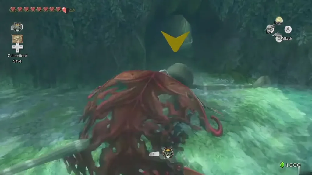 Red Puppet looming over Link in the Sacred Grove Red Puppet looming over Link in the Sacred Grove