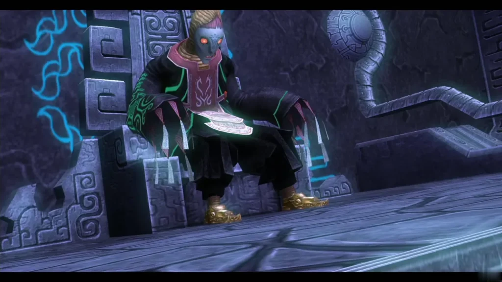 Zant seated on his throne in the throne room after his defeat Zant seated on his throne in the throne room after his defeat