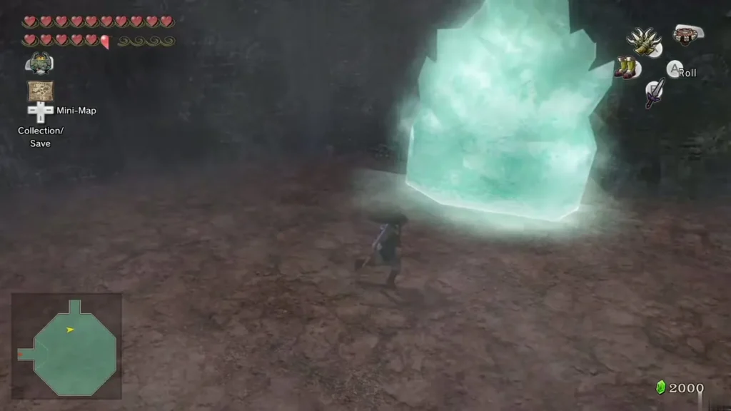 A glowing ice wall blocking the exit door on floor 21