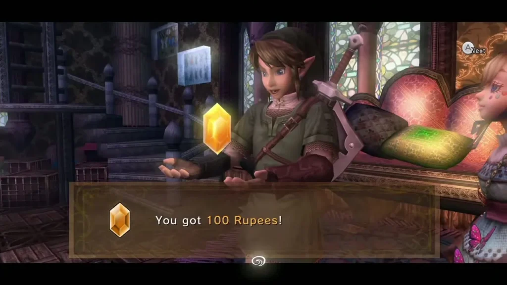 Agitha thanking Link after receiving a Golden Bug Agitha thanking Link after receiving a Golden Bug