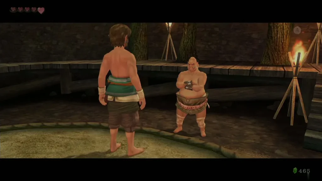 Mayor Bo praising Link after the second sumo bout Mayor Bo praising Link after the second sumo bout