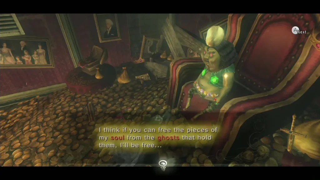 Jovani frozen on his throne asking Link to free his soul Jovani frozen on his throne asking Link to free his soul