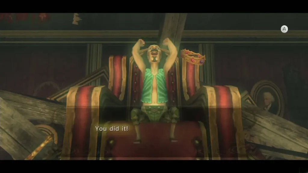 Jovani restored and cheering on his throne in the gold room Jovani restored and cheering on his throne in the gold room