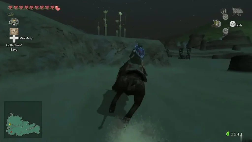 Link charging across a snowy twilight field on a Bullbo Link charging across a snowy twilight field on a Bullbo