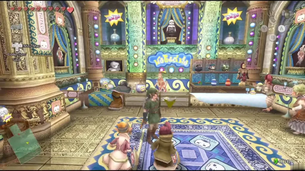 Link inside the Malo Mart Castle Town branch with its shopkeeper Link inside the Malo Mart Castle Town branch with its shopkeeper