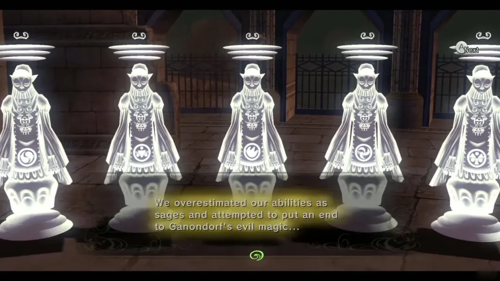 The white ancient sages standing in a row in the Mirror Chamber as they speak The white ancient sages standing in a row in the Mirror Chamber as they speak