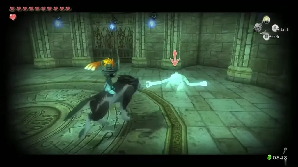 Wolf Link beside a defeated Poe in the Arbiter's Grounds central room Wolf Link beside a defeated Poe in the Arbiter's Grounds central room