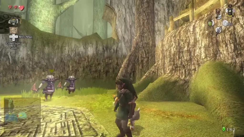 Bokoblins gathering on a forest path beside a large tree Bokoblins gathering on a forest path beside a large tree