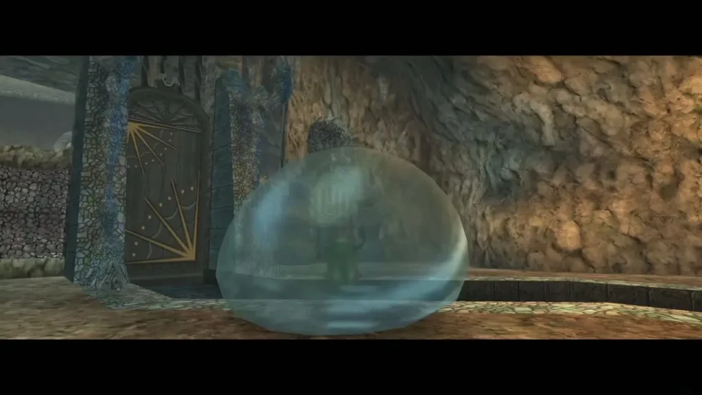 A clear Shell Jelly bubble on the Lakebed Temple floor A clear Shell Jelly bubble on the Lakebed Temple floor