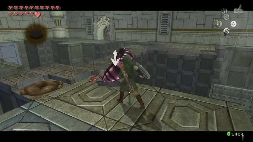 A tile worm on a City in the Sky floor tile beside Link A tile worm on a City in the Sky floor tile beside Link