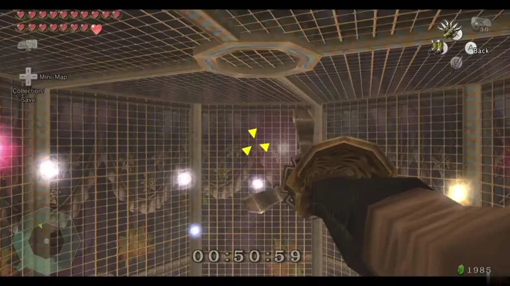 First-person Clawshot aimed at stars in the STAR Game cage with under a minute on the clock First-person Clawshot aimed at stars in the STAR Game cage with under a minute on the clock