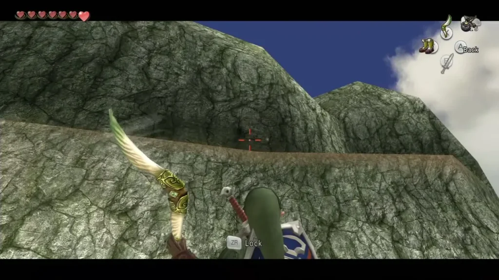 Gale Boomerang arcing toward the high rock wall near Bridge of Eldin