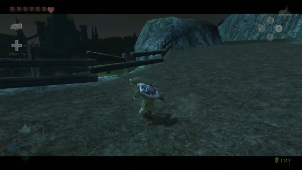 Link holding the golden female stag beetle with the caught message box shown