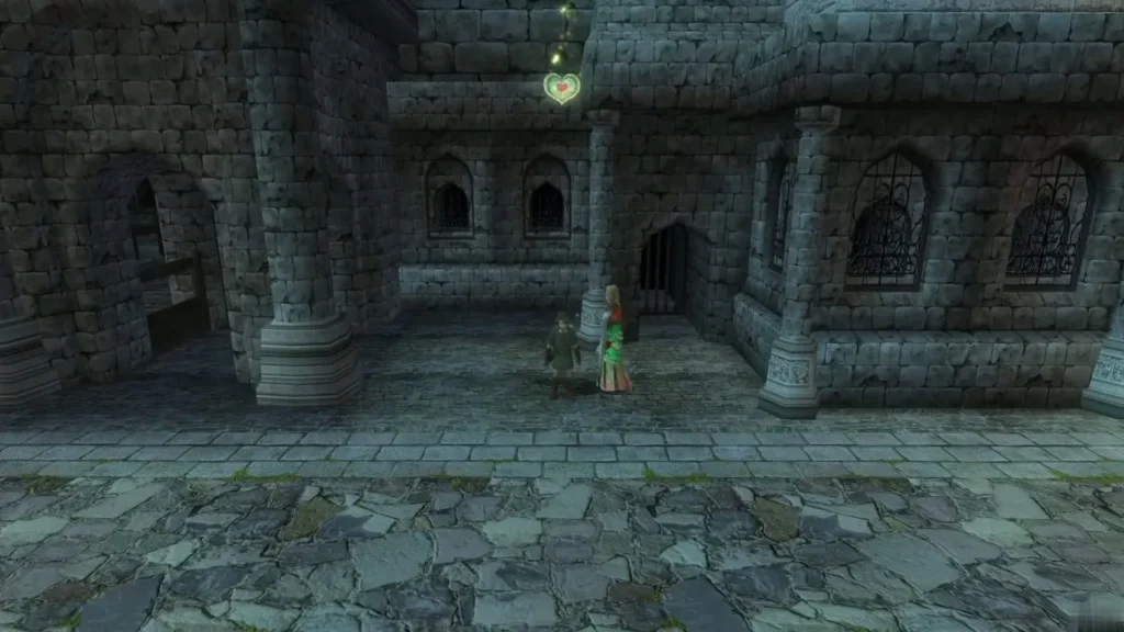 A glowing Piece of Heart appearing over Charlo once Link's donations reach the total A glowing Piece of Heart appearing over Charlo once Link's donations reach the total