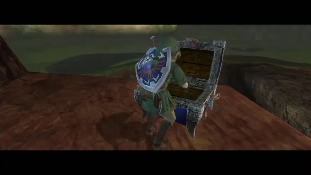 Link opening the chest he dropped down onto Link opening the chest he dropped down onto