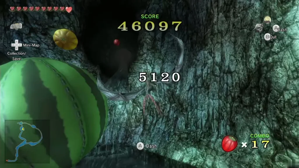 The fruit game score past 46,000 with a combo of 17 The fruit game score past 46,000 with a combo of 17