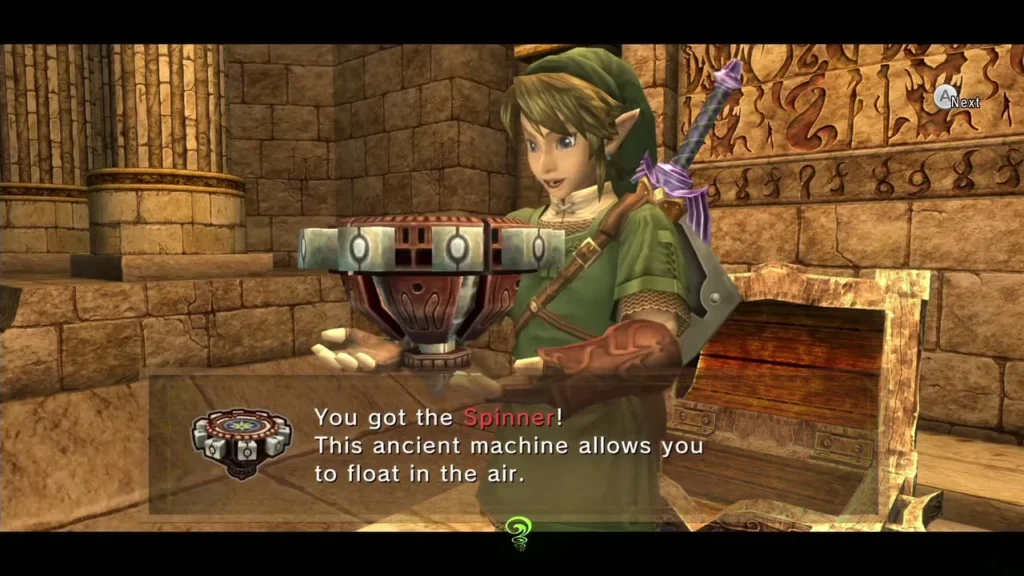 Link holding up the Spinner with the You got the Spinner message box Link holding up the Spinner with the You got the Spinner message box