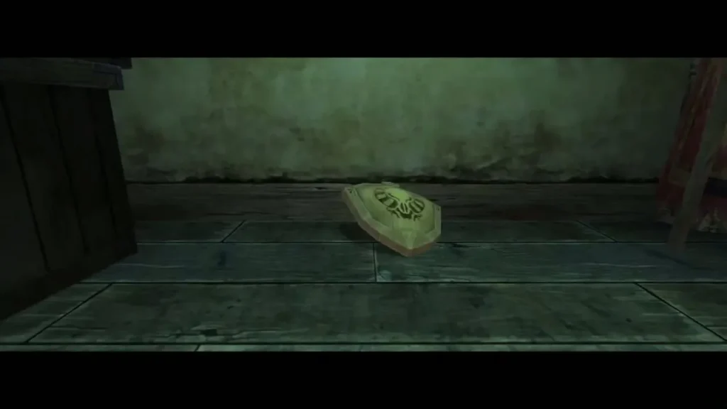 Ordon Shield lying on the wooden floor of the storage loft Ordon Shield lying on the wooden floor of the storage loft