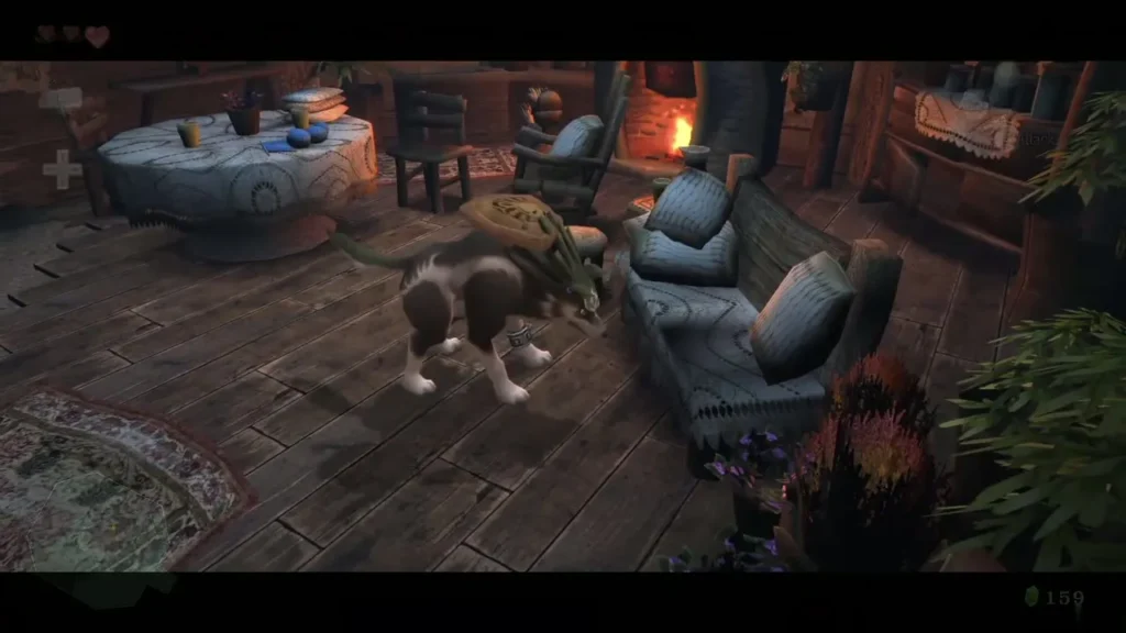 Wolf Link inside Rusl's house beside the chair where the Ordon Sword rests Wolf Link inside Rusl's house beside the chair where the Ordon Sword rests