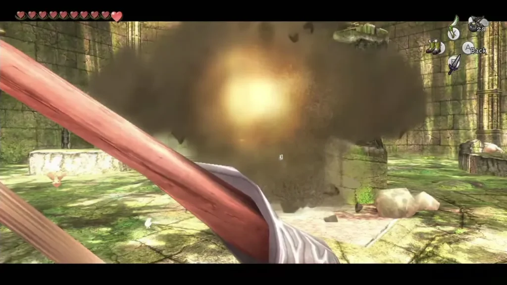 A bomb exploding against the boulder in the open ground A bomb exploding against the boulder in the open ground
