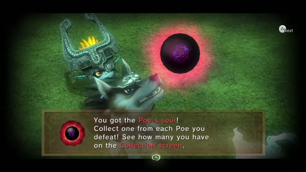 Wolf Link and Midna with the Poe's soul message after the Peahat-room island Poe Wolf Link and Midna with the Poe's soul message after the Peahat-room island Poe