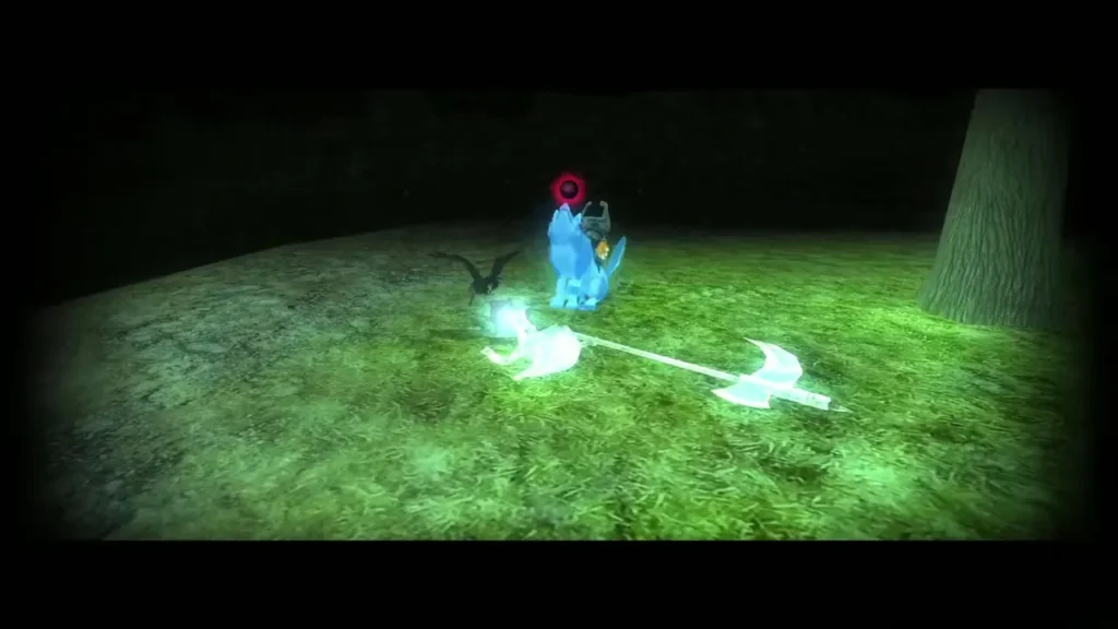 Wolf Link striking the Poe beside the tree Wolf Link striking the Poe beside the tree
