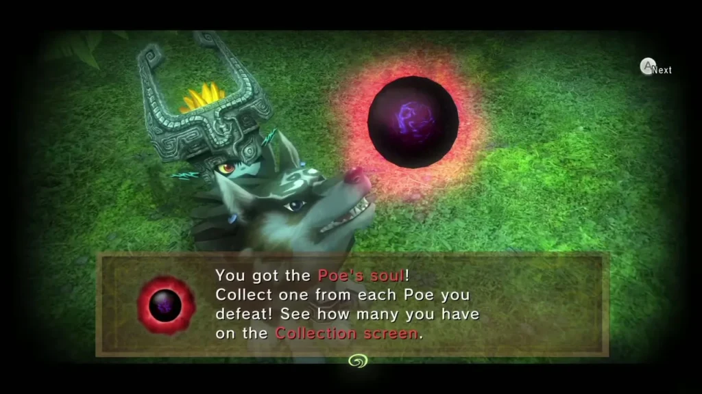 Poe soul message box with Wolf Link and Midna over a grassy field Poe soul message box with Wolf Link and Midna over a grassy field