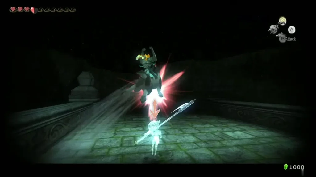 Wolf Link striking a Poe on the stone bridge Wolf Link striking a Poe on the stone bridge