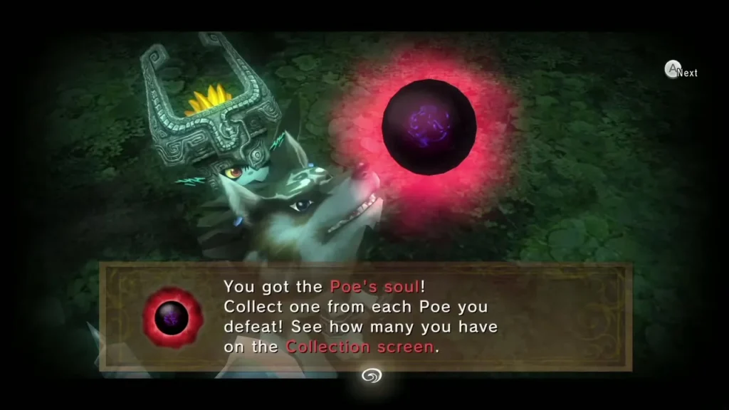 Wolf Link and Midna at night with the Poe's soul message after the pedestal Poe Wolf Link and Midna at night with the Poe's soul message after the pedestal Poe
