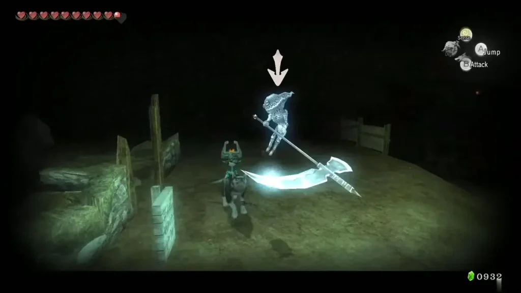 Wolf Link attacking a second Poe outside the village at night Wolf Link attacking a second Poe outside the village at night