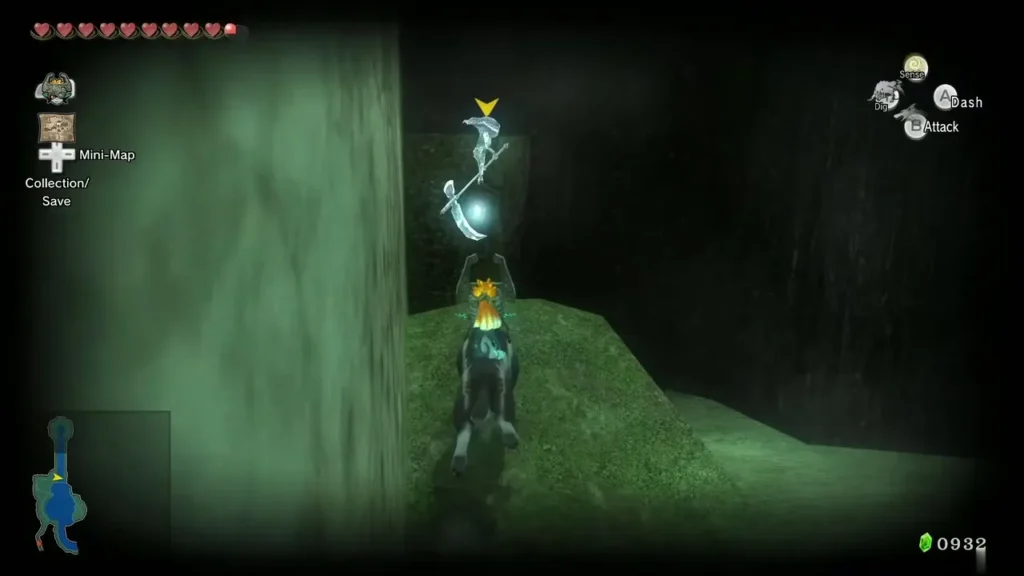A Poe's lantern drifting above the ledge beside the rock wall A Poe's lantern drifting above the ledge beside the rock wall