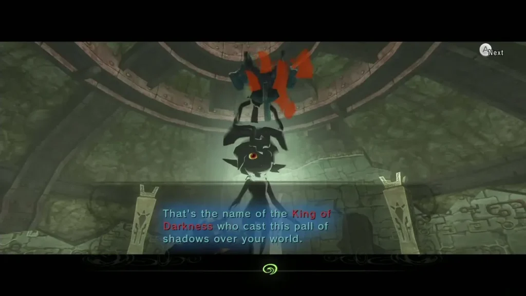 Midna's silhouette naming the King of Darkness after the Fyrus fight Midna's silhouette naming the King of Darkness after the Fyrus fight