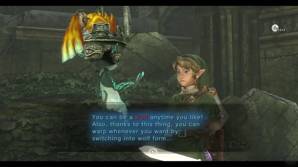 Midna telling Link he can change into a wolf anytime Midna telling Link he can change into a wolf anytime