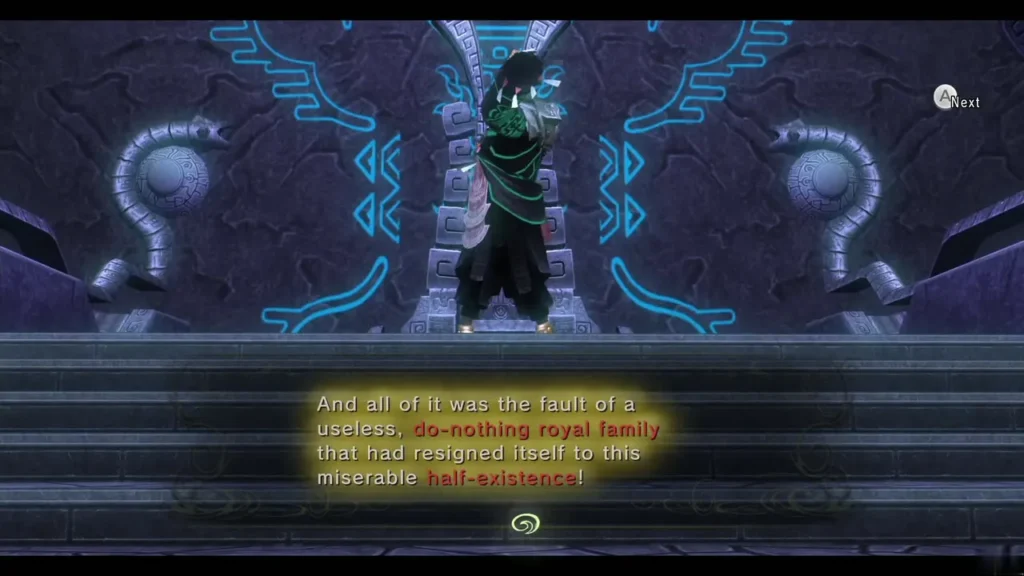 Zant stands before the throne and blames the royal family in his story Zant stands before the throne and blames the royal family in his story
