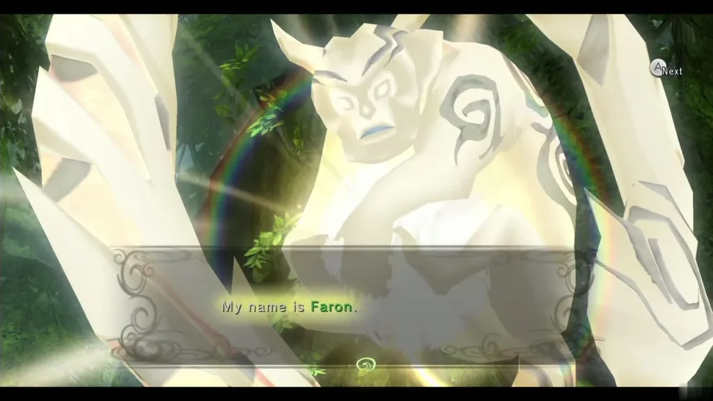 The Light Spirit Faron introducing himself once the Tears of Light are returned The Light Spirit Faron introducing himself once the Tears of Light are returned