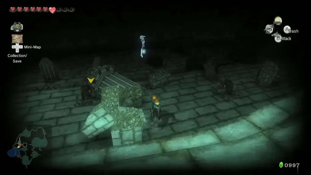 A Poe floating over the wreckage in the Castle Town ruins A Poe floating over the wreckage in the Castle Town ruins