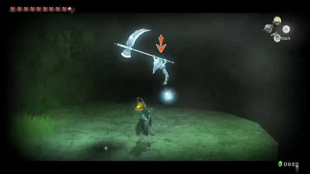 Wolf Link attacks a Poe in the Zora cave Wolf Link attacks a Poe in the Zora cave