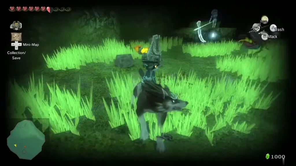 Midna and Wolf Link fighting Poes in the grass field Midna and Wolf Link fighting Poes in the grass field