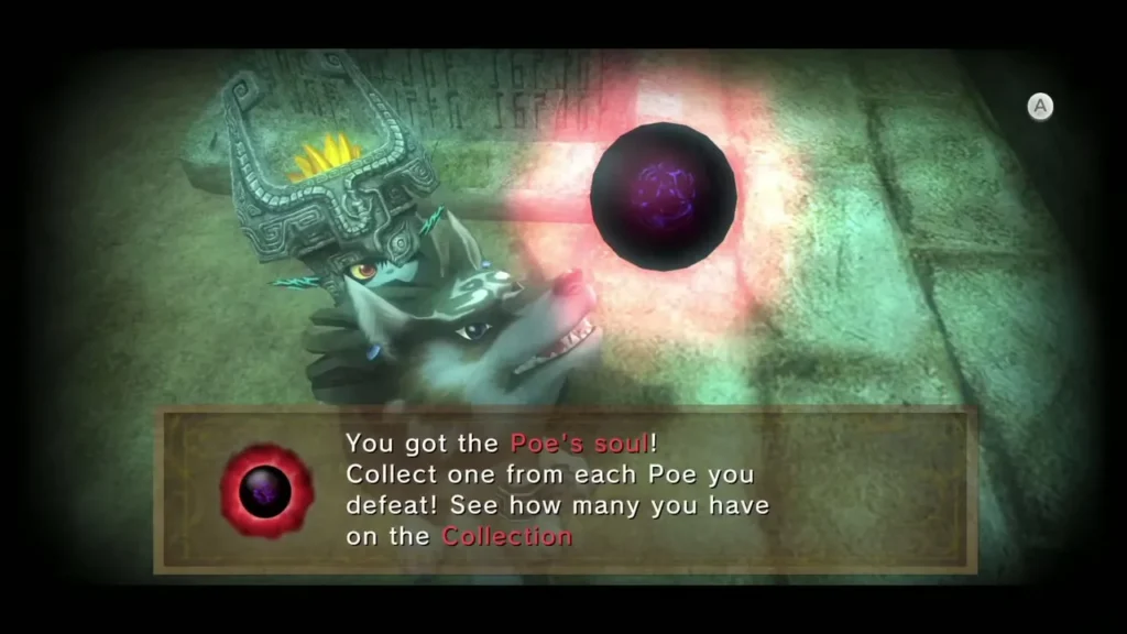 The Poe's soul message over Wolf Link and Midna in the Graveyard The Poe's soul message over Wolf Link and Midna in the Graveyard