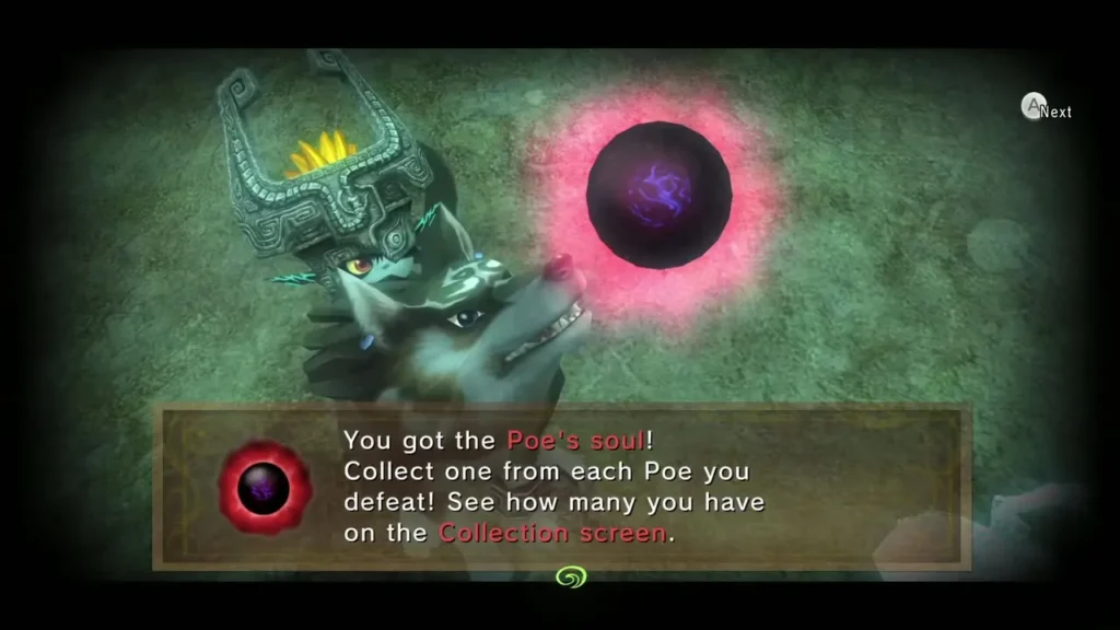 Poe Soul message box after defeating a Poe at night Poe Soul message box after defeating a Poe at night